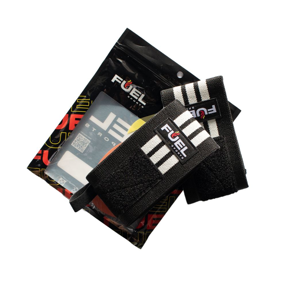 Munhequeira Elástica - Cor: Preta - Listras Brancas