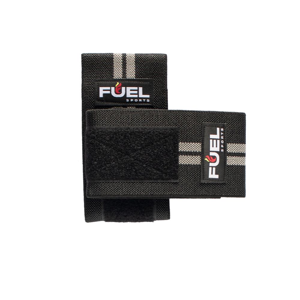 Munhequeira Elástica - Cor: Preta - Listras Cinzas