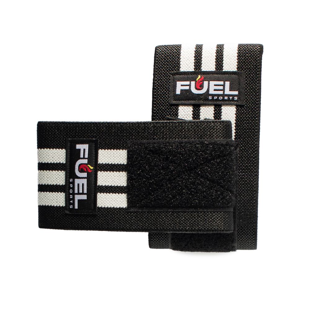 Munhequeira Elástica - Cor: Preta - Listras Brancas